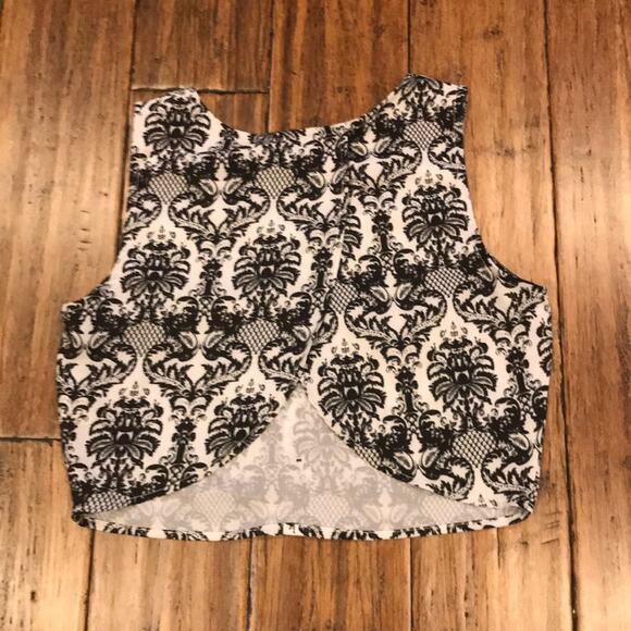 Mine Crop Top Damask Print - Picture 3 of 3